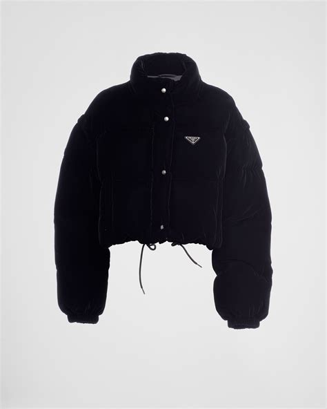 prada jacket removable sleeves|Black Convertible Velvet Down Jacket .